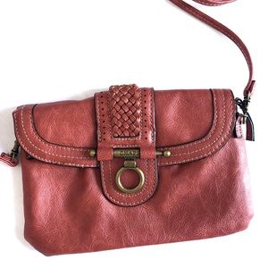 Chaps faux leather mini crossbody bag
